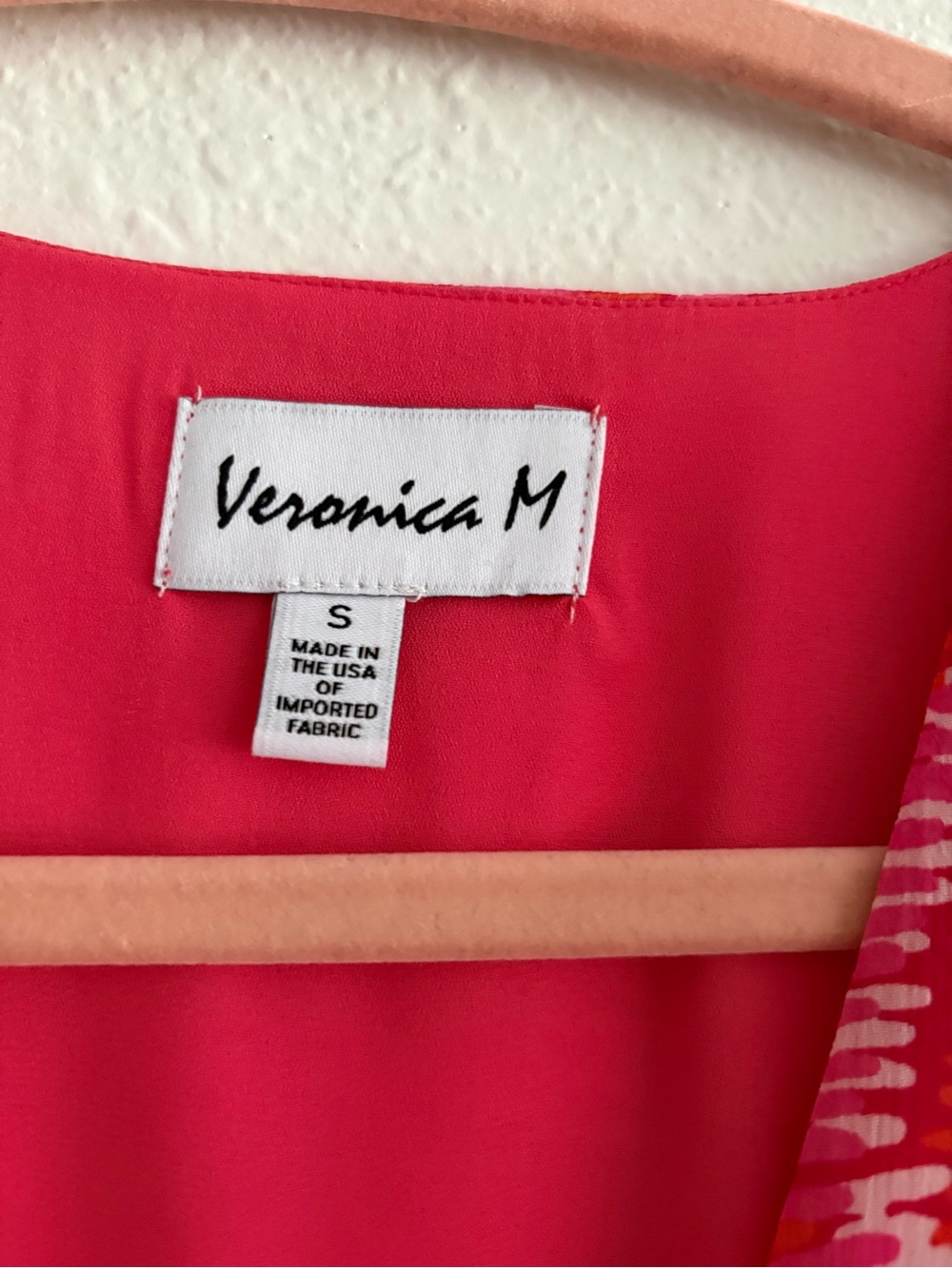 Veronica M short sleeve pink and red sparkle Wrap Dress Small - Picture 2 of 4